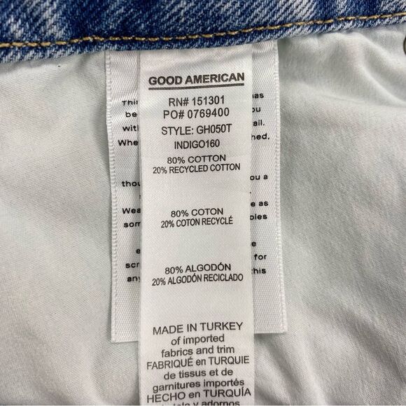 Good American Good Heritage Destroyed Straight Leg Relaxed Jeans  |  Size: 10/30 - Picture 13 of 14